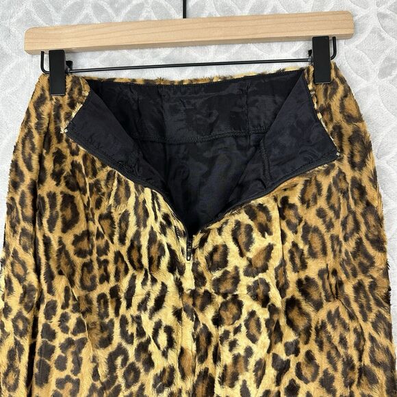 Vtg Cache Mini Skirt XS Petite Leopard Fuzzy Grunge Mobwife Sexy Party 90s 80s - Picture 6 of 11